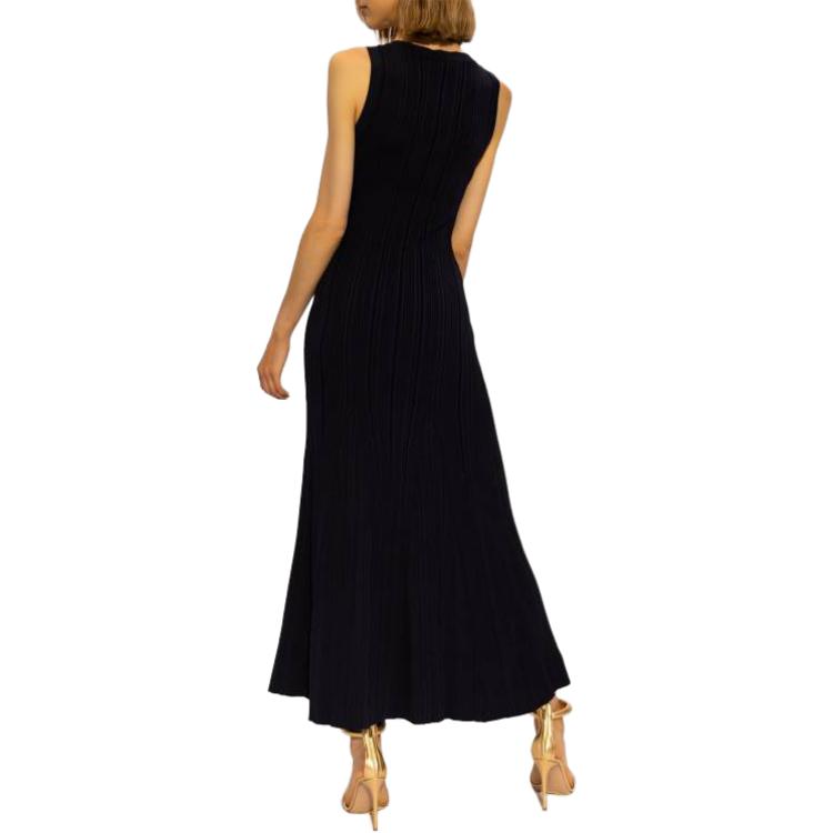 (Women) Self-Portrait  Navy Sleeveless Button-Front Slim Maxi Dress PF24143MBLBLUE 圖 5