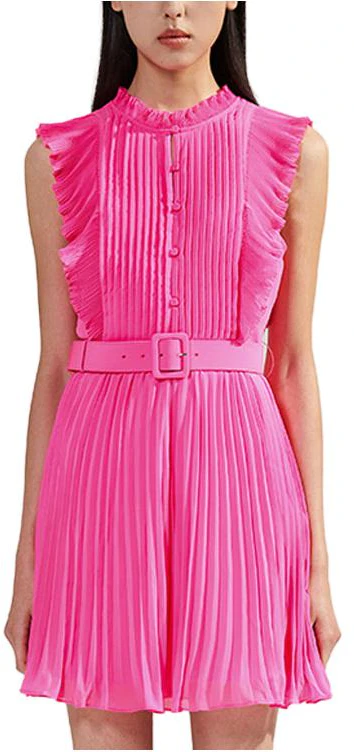 women-self-portrait-neon-pink-sleeveless-wave-short-dress-swf-341-y08900