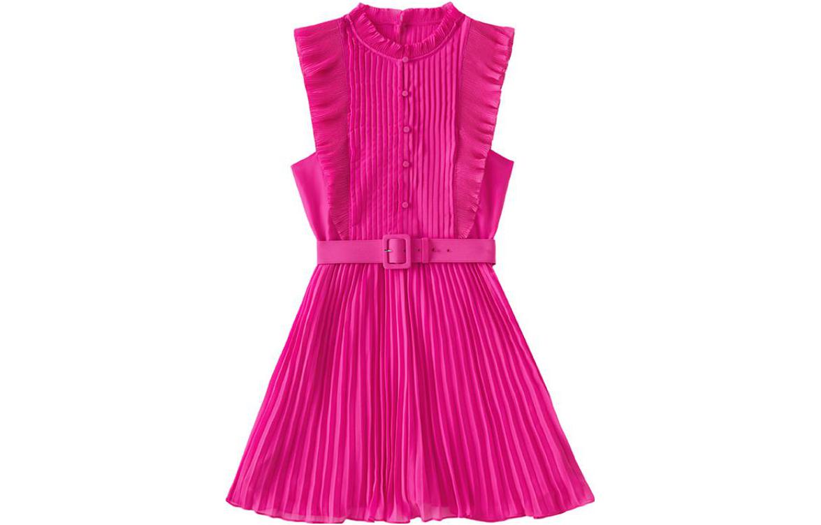 Shop (W) Self-Portrait 霓虹粉無袖波浪短洋裝. SWF341Y08900
