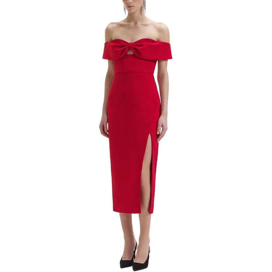 (Women) Self-Portrait  Off-Shoulder Burgundy Sleeveless Bridal Party Dress SWF352Y17300 圖 3