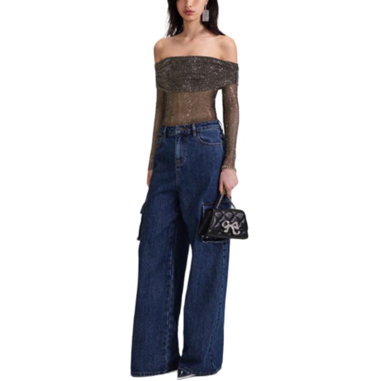 Lookbook (W) Self-Portrait 經典款黑色露肩長袖T恤 SWF343C00300