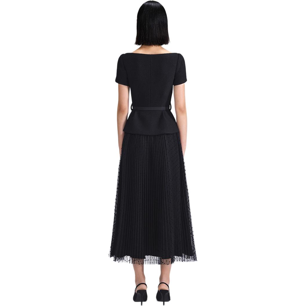 (Women) Self-Portrait  Off-Shoulder Mid-Length Dress in Classic Black. SWF342Y22100 圖 3