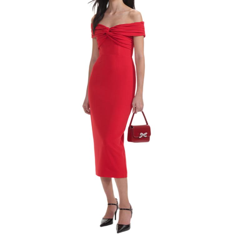 (Women) Self-Portrait  Off-Shoulder Red Midi Sleeveless Dress SWF353Y05100 圖 5