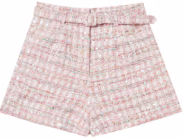 Order (Women) Self-Portrait Pink Casual Solid Straight Shorts SWF343K00100