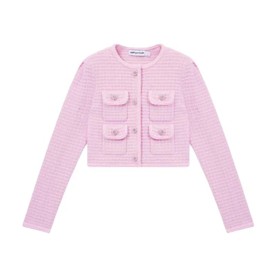 (Women) Self-Portrait Pink Elegant Long-Sleeve Jacket SWF351M00300