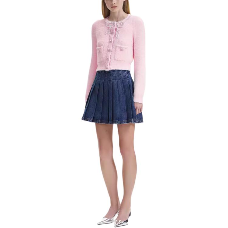 (Women) Self-Portrait  Pink Knit Cardigan Sweater with Bow Pockets - Trendy & Chic. SWF344M05700 圖 4