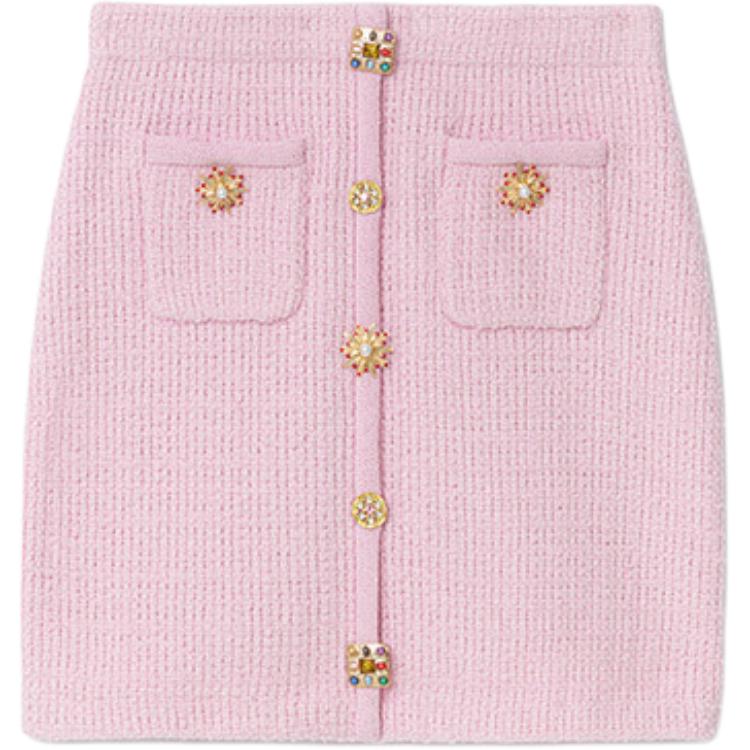 (Women) Self-Portrait  Pink Knitted Mini Skirt SWF353M00500