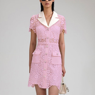 (W) Self-Portrait 粉色蕾絲花卉短袖修身迷你連身裙 SWF342Y23600 Purchase (W) Self-Portrait 粉色蕾絲花卉短袖修身迷你連身裙 SWF342Y23600