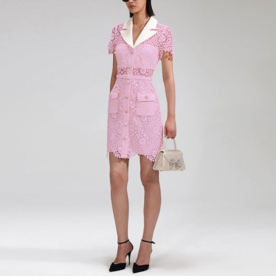 (W) Self-Portrait 粉色蕾絲花卉短袖修身迷你連身裙 SWF342Y23600 Sizing (W) Self-Portrait 粉色蕾絲花卉短袖修身迷你連身裙 SWF342Y23600