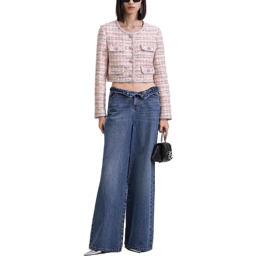 Lookbook (W) Chaqueta Casual Rosa de Manga Larga con Botones de Self-Portrait. PF23099JPBPINK