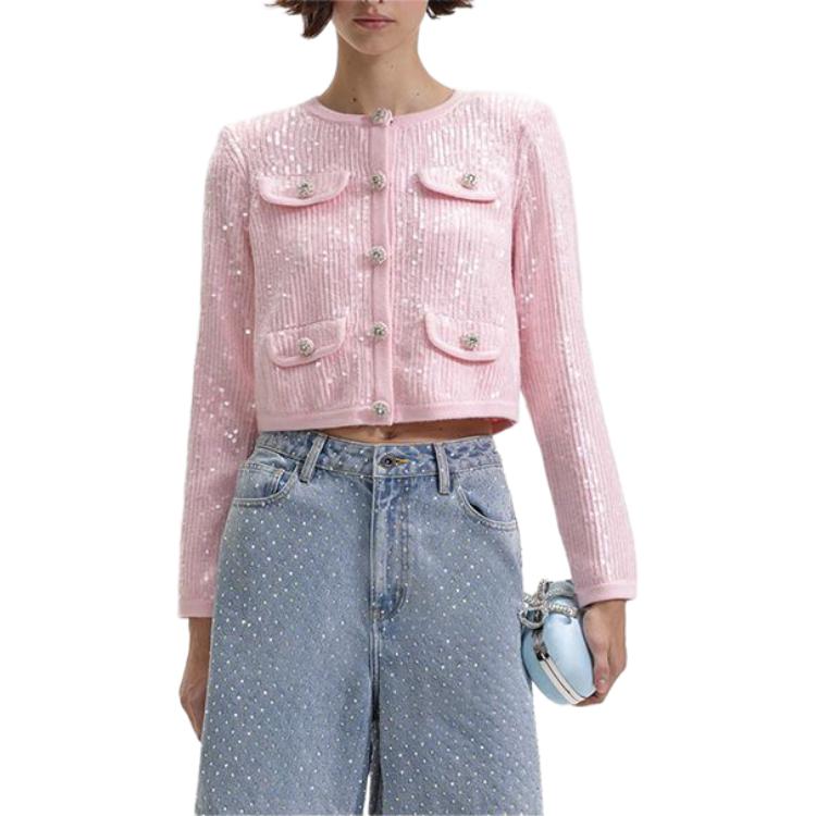 (Women) Self-Portrait  Pink Solid Long-Sleeve Jacket SWF352M04400 圖 3