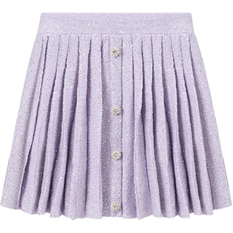 (Women) Self-Portrait  Pleated Ballet A-line Mini Skirt Lilac Purple. SWF343M00700