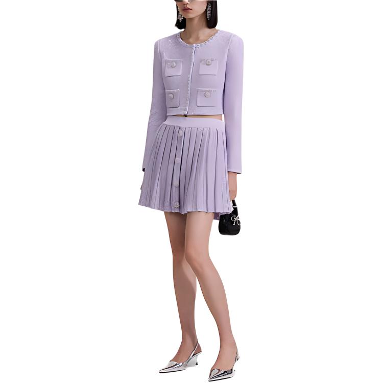 (Women) Self-Portrait  Pleated Ballet A-line Mini Skirt Lilac Purple. SWF343M00700 圖 5