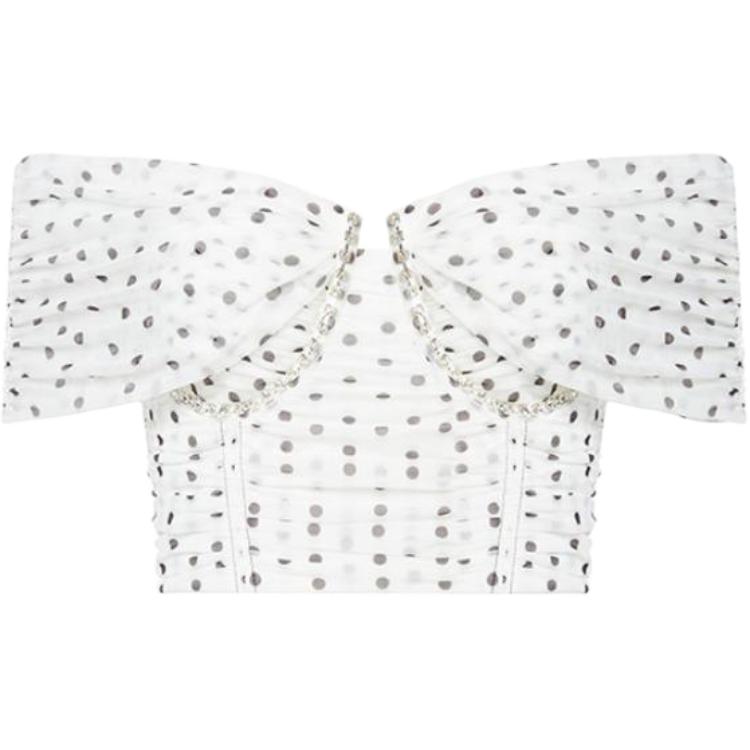 Order (W) Self-Portrait 波點一字肩無袖時尚奢華上衣 SWF343C00100