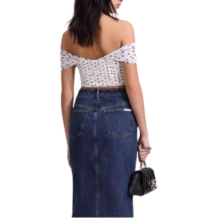 Details for (W) Self-Portrait 波點一字肩無袖時尚奢華上衣 SWF343C00100