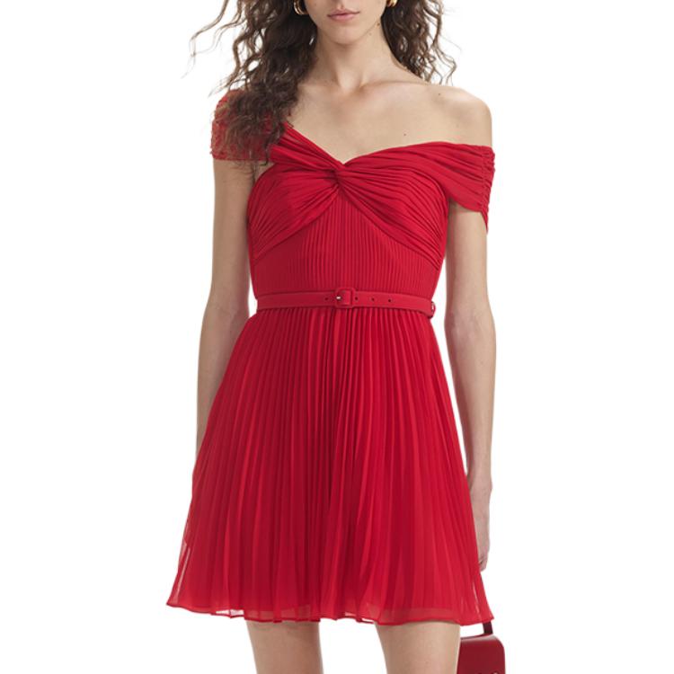 (Women) Self-Portrait  Red Off-Shoulder Sleeveless Mini Dress. SWF353Y04800 圖 3