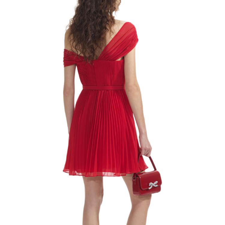 (Women) Self-Portrait  Red Off-Shoulder Sleeveless Mini Dress. SWF353Y04800 圖 4