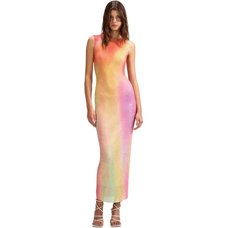 (Women) Self-Portrait  Red Pink Sleeveless Knit Dress - Stylish & Slim Fit SWF342Y15200