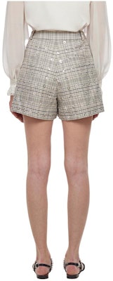 (W) Self-Portrait Shorts Casuales de Lentejuelas Bordadas Cuadros Grises. SWF324K10300 Lookbook (W) Self-Portrait Shorts Casuales de Lentejuelas Bordadas Cuadros Grises. SWF324K10300