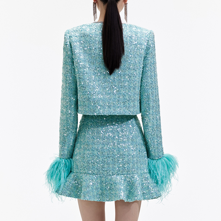 Purchase (W) Self-Portrait 羽毛亮片袖外套 綠色 - 龍年系列 SWF351T00400