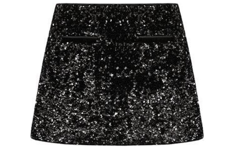(Women) Self-Portrait  Sequin Knit Skirt Classic Black. SWF351Q01600 圖 2