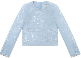 (Women) Self-Portrait Sequin Knit Sweater in Misty Blue. SWF351C01500 (Women) Self-Portrait Sequin Knit Sweater in Misty Blue. SWF351C01500