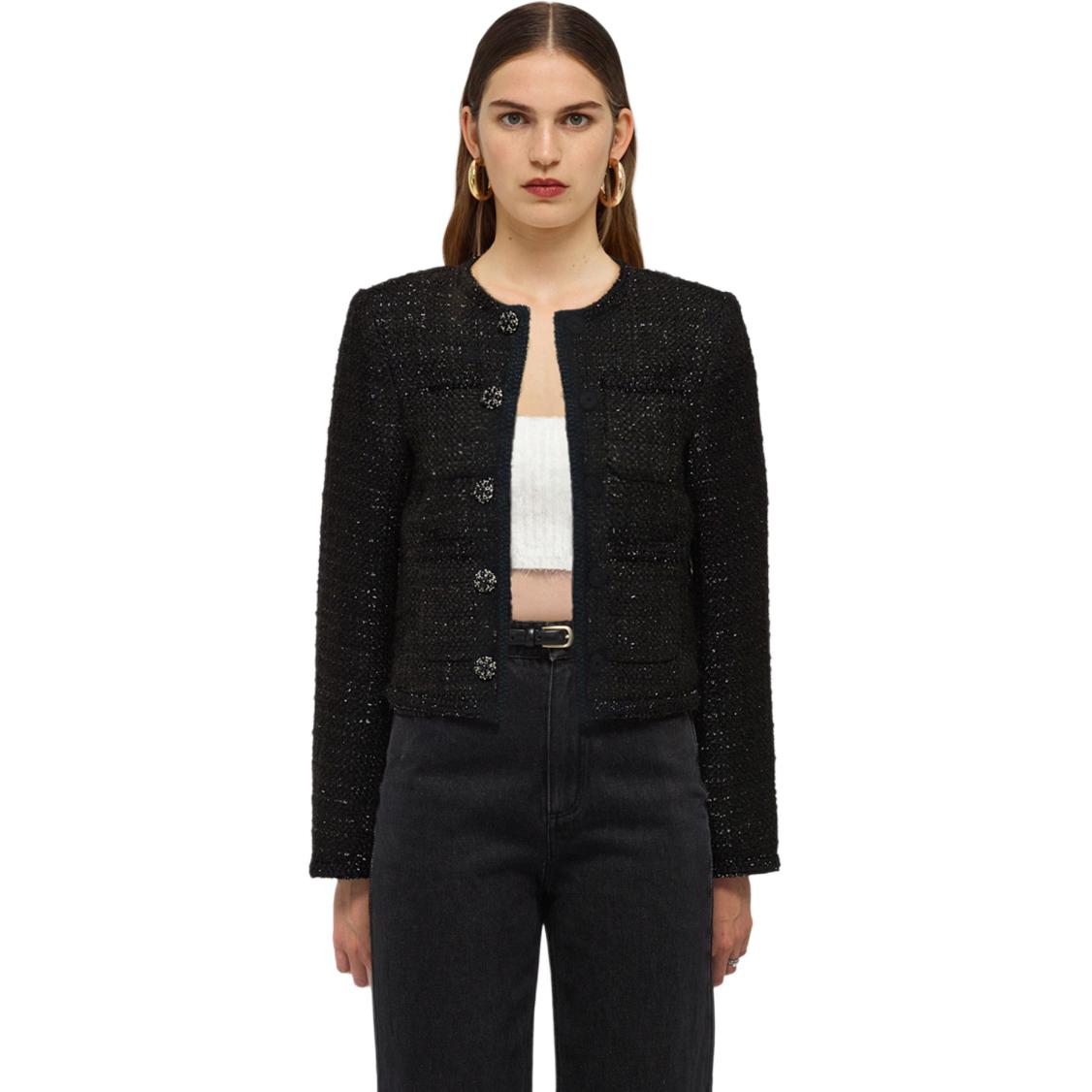 (Women) Self-Portrait  Short Classic Black Button-Up Jacket. SWF336T00600 圖 3