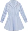 Buy (Women) Self-Portrait Short Long-Sleeve Dress with Embellished Collar Mist Blue SWF353Y02200