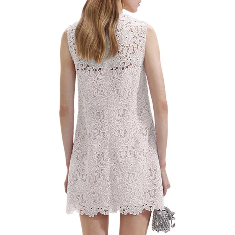 (Women) Self-Portrait  Sleeveless Lace A-Line Mini Dress in Pure White. SWF352Y29000 圖 5