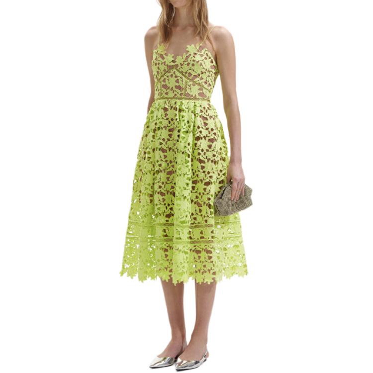 (Women) Self-Portrait  Sleeveless Lace Midi Dress in Solid Light Green. SWF352Y27200 圖 3