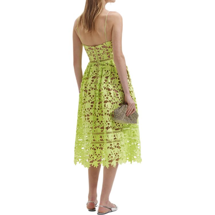 (Women) Self-Portrait  Sleeveless Lace Midi Dress in Solid Light Green. SWF352Y27200 圖 4