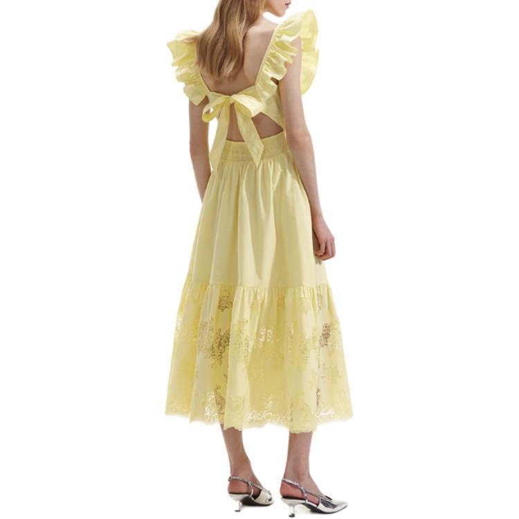 (Women) Self-Portrait  Sleeveless Lace Midi Dress Cream Yellow. SWF352Y19200 圖 5