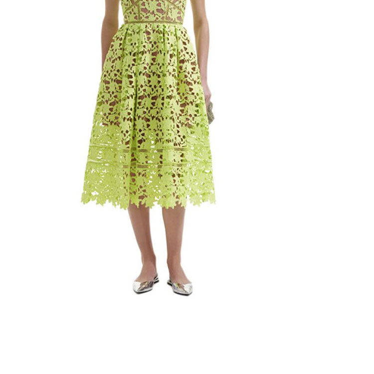 (Women) Self-Portrait  Sleeveless Lace Midi Dress in Solid Light Green. SWF352Y27200 圖 5
