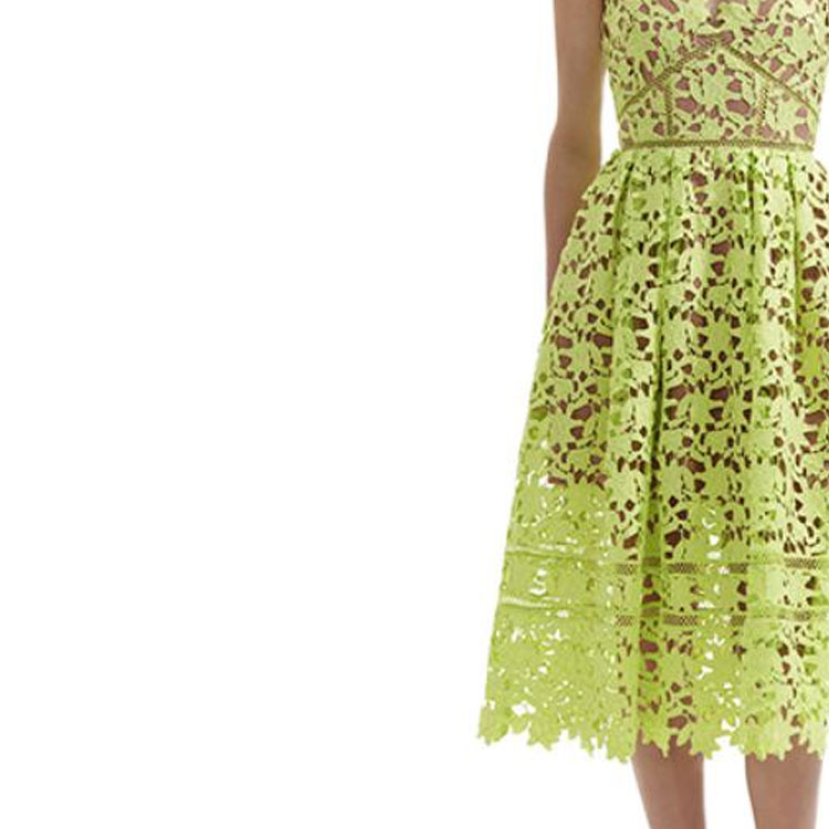 (Women) Self-Portrait  Sleeveless Lace Midi Dress in Solid Light Green. SWF352Y27200 圖 7