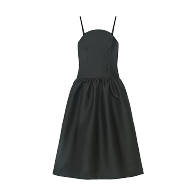 (Women) Self-Portrait Sleeveless Midi Dress in Classic Black. SWF353Y00800