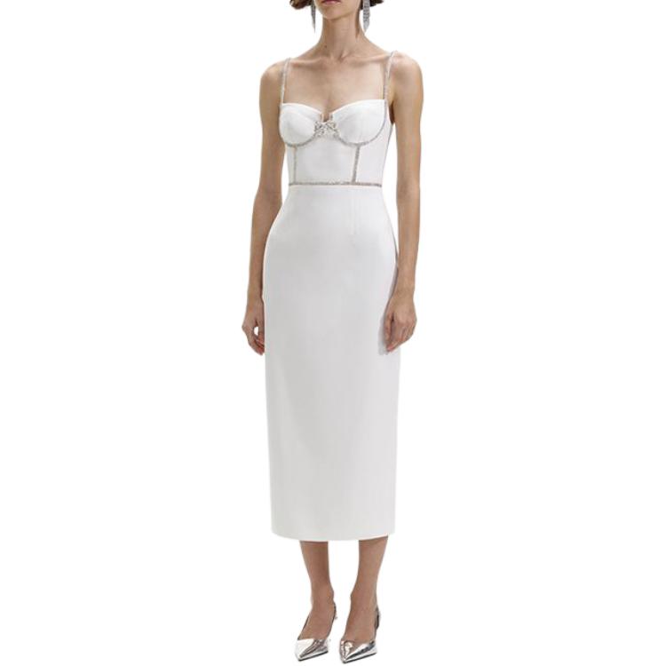 (Women) Self-Portrait  Sleeveless Midi Dress in Pure White. SWF352Y26400 圖 3