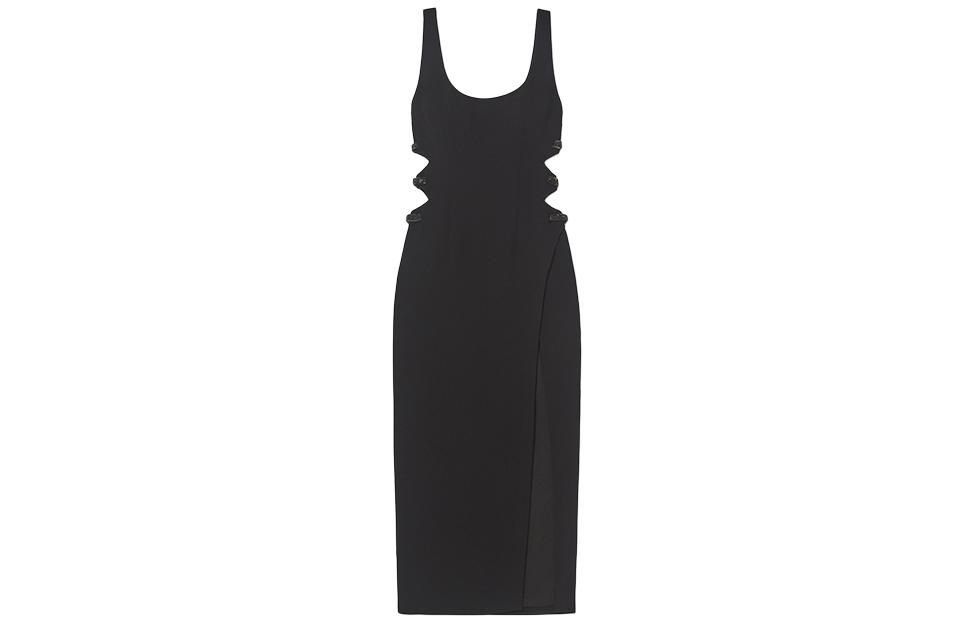 (Women) Self-Portrait  Sleeveless Midi Dress U-Neck Slit Classic Black. SWF352Y14500 圖 2