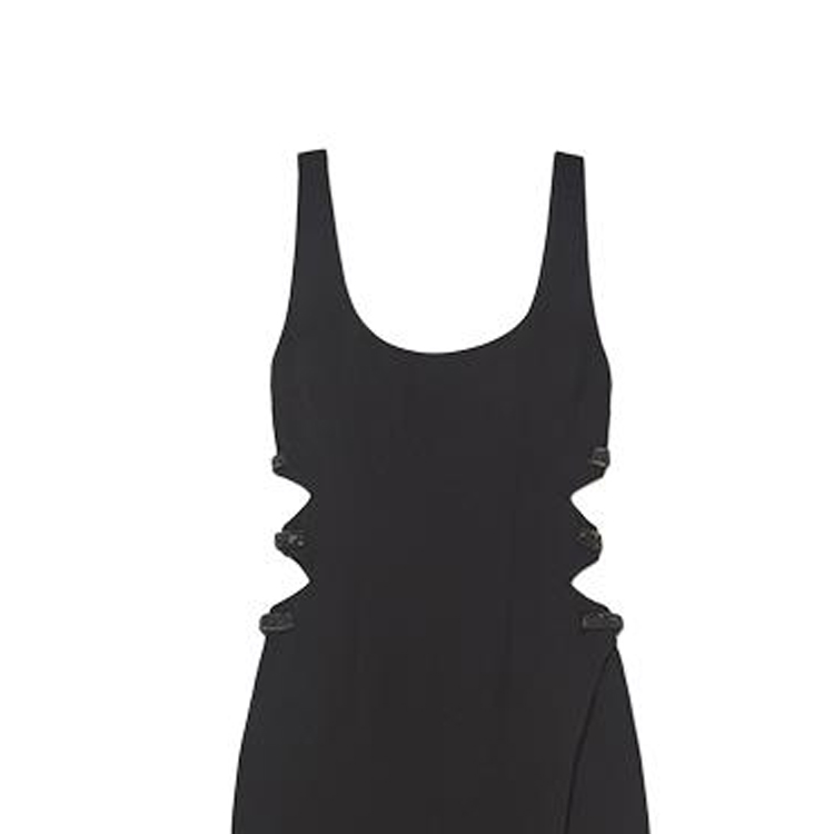 (Women) Self-Portrait  Sleeveless Midi Dress U-Neck Slit Classic Black. SWF352Y14500 圖 6