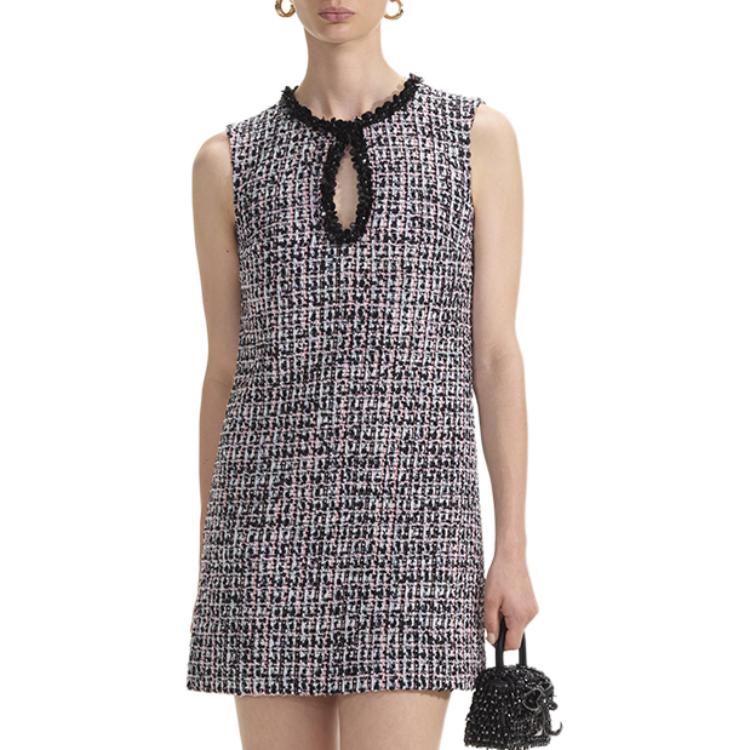 (Women) Self-Portrait  Sleeveless Mini Dress Black Check Tweed Style SWF353Y06200 圖 2