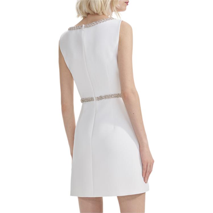(Women) Self-Portrait  Sleeveless U-Neck Mini Dress - Pure White SWF353Y05500 圖 4