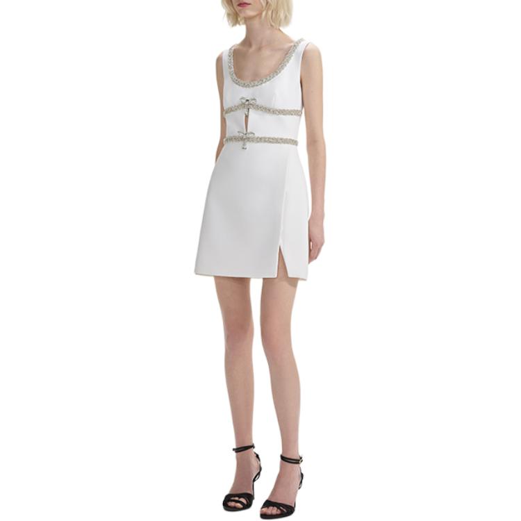 (Women) Self-Portrait  Sleeveless U-Neck Mini Dress - Pure White SWF353Y05500 圖 5