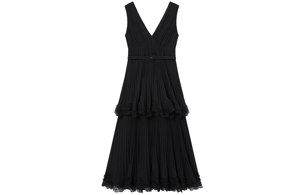 (Women) Self-Portrait  Sleeveless V-Neck Mid-Length Elegant Party Princess Dress SWF352Y15300