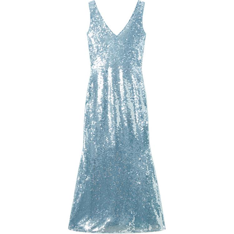 (Women) Self-Portrait  Sleeveless V-Neck Slim Fit Dress Misty Blue SWF344Y18500 圖 2