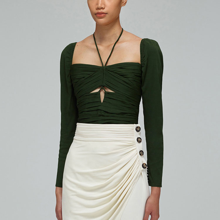 Shop (W) Self-Portrait 修身長袖休閒T恤 SWF332C02200