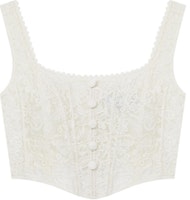 (Women) Self-Portrait Slim Fit Solid Ivory White Camisole Tank Top SWF352B00300 (Women) Self-Portrait Slim Fit Solid Ivory White Camisole Tank Top SWF352B00300