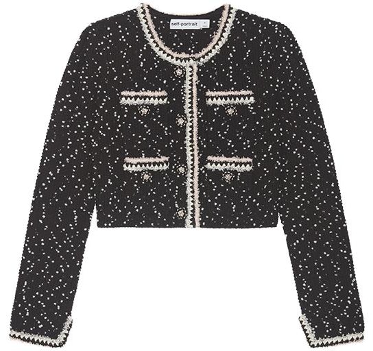 women-self-portrait-snowflake-pink-knit-fringe-jacket-black-mix-color-swf-344-m05500
