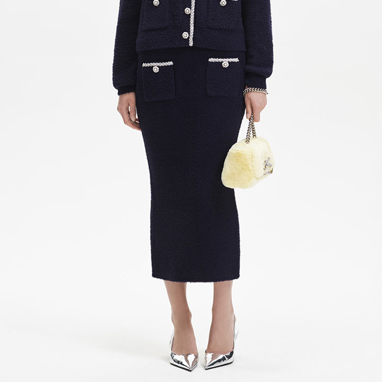 (Women) Self-Portrait  Solid Color Knitted Maxi Dress SWF344M06100 圖 3