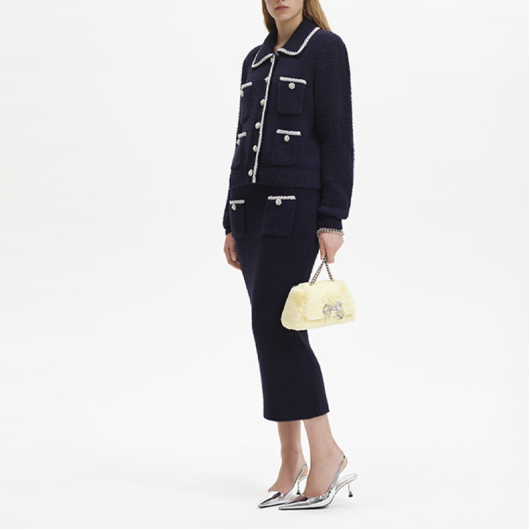 (Women) Self-Portrait  Solid Color Knitted Maxi Dress SWF344M06100 圖 5