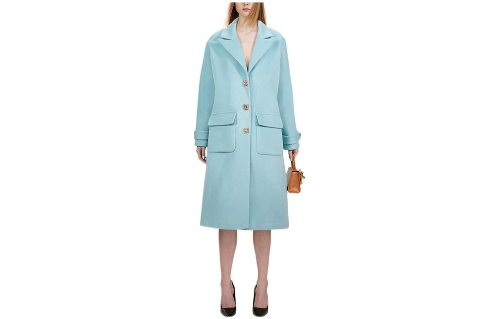 (Women) Self-Portrait  Solid Color Long Slim Fit Coat with Lapel Buttons SWF334D00400 圖 2