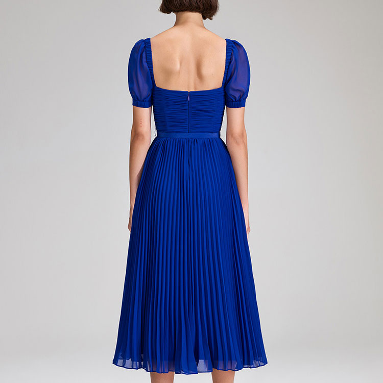 Shop (W) Self-Portrait 海军蓝中长连衣裙配心形领口. SWF342Y11600